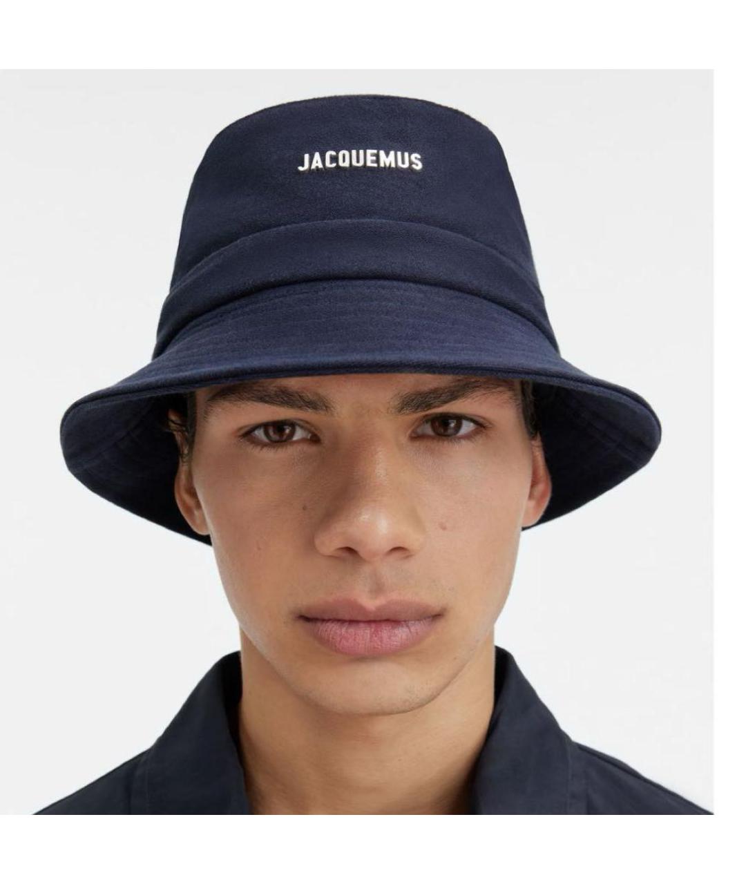 JACQUEMUS Темно-синяя хлопковая панама, фото 3