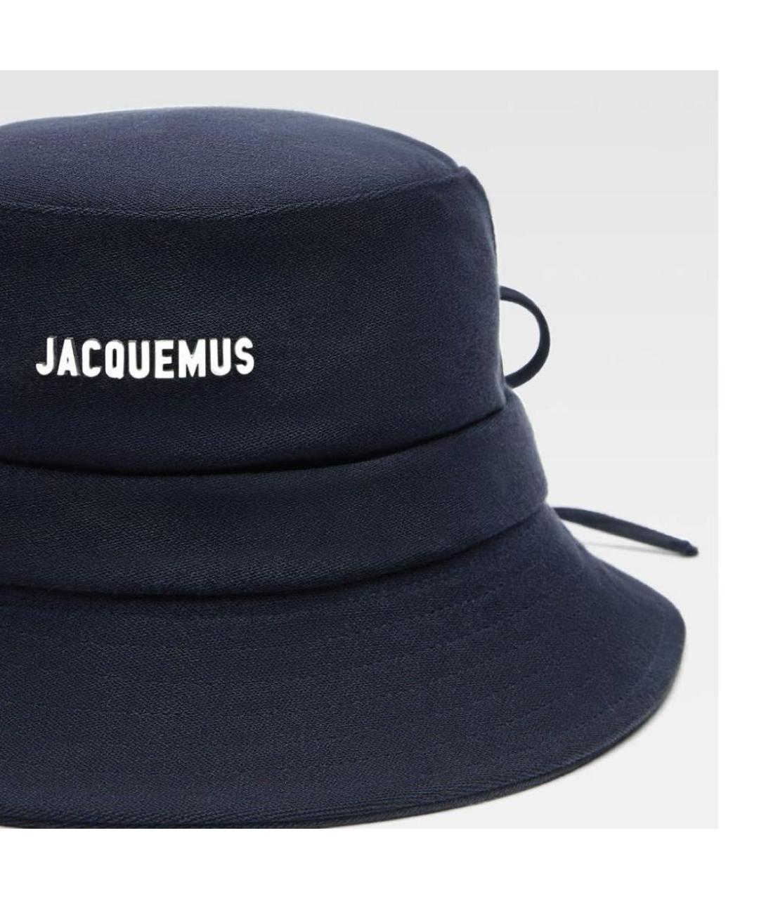 JACQUEMUS Темно-синяя хлопковая панама, фото 2