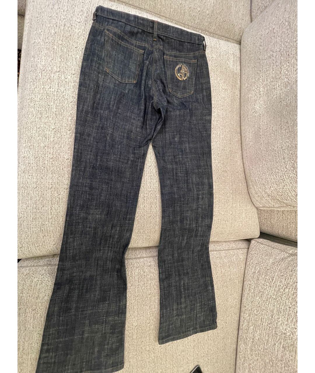 GIORGIO ARMANI Темно-синие прямые джинсы, фото 2