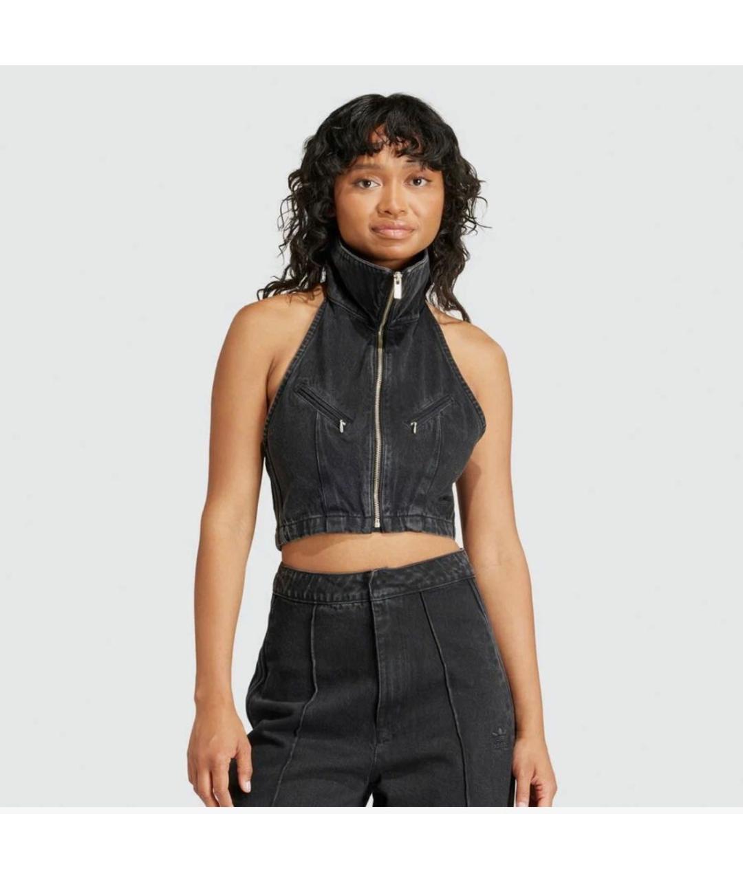 ADIDAS Черная деним майка, фото 7