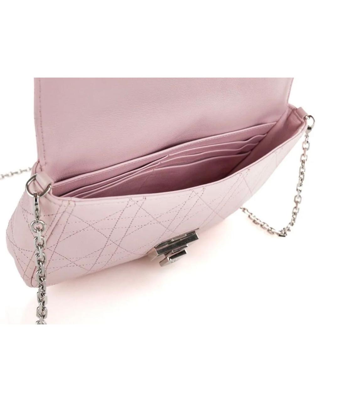 CHRISTIAN DIOR Розовая кожаная сумка через плечо, фото 3