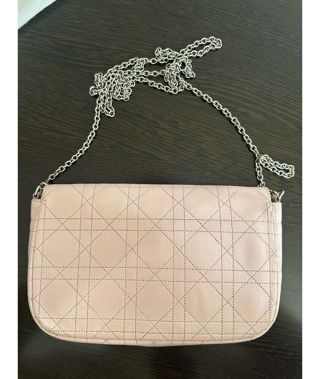 CHRISTIAN DIOR Розовая кожаная сумка через плечо, фото 6