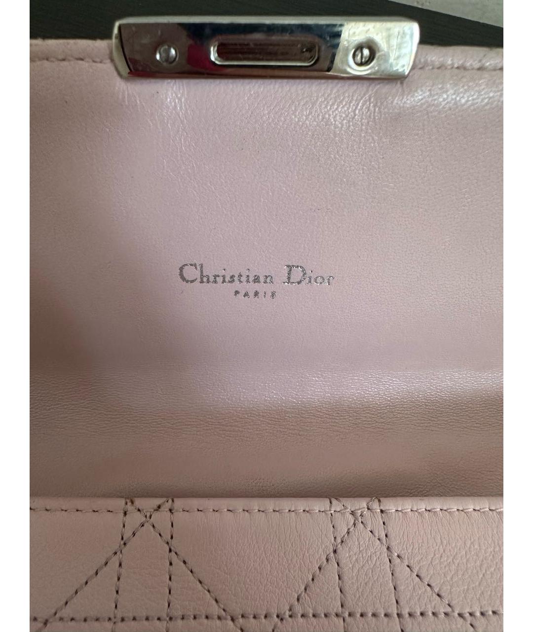 CHRISTIAN DIOR Розовая кожаная сумка через плечо, фото 4