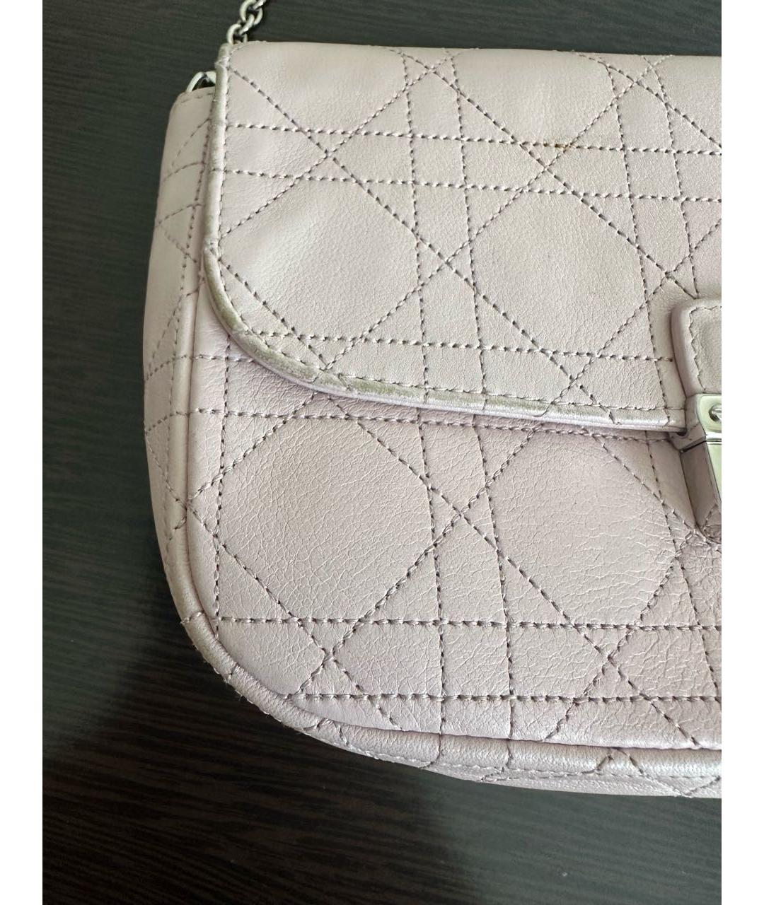 CHRISTIAN DIOR Розовая кожаная сумка через плечо, фото 7