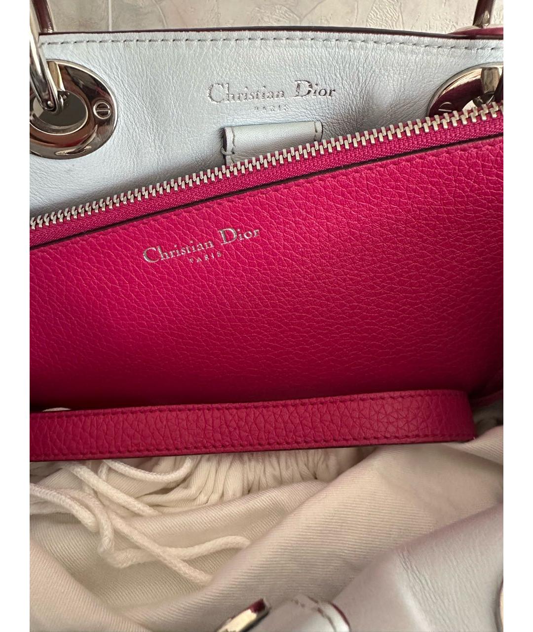 CHRISTIAN DIOR Фуксия кожаная сумка с короткими ручками, фото 4