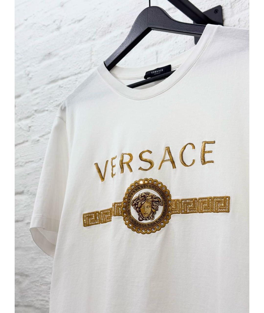 VERSACE Белая хлопковая футболка, фото 3