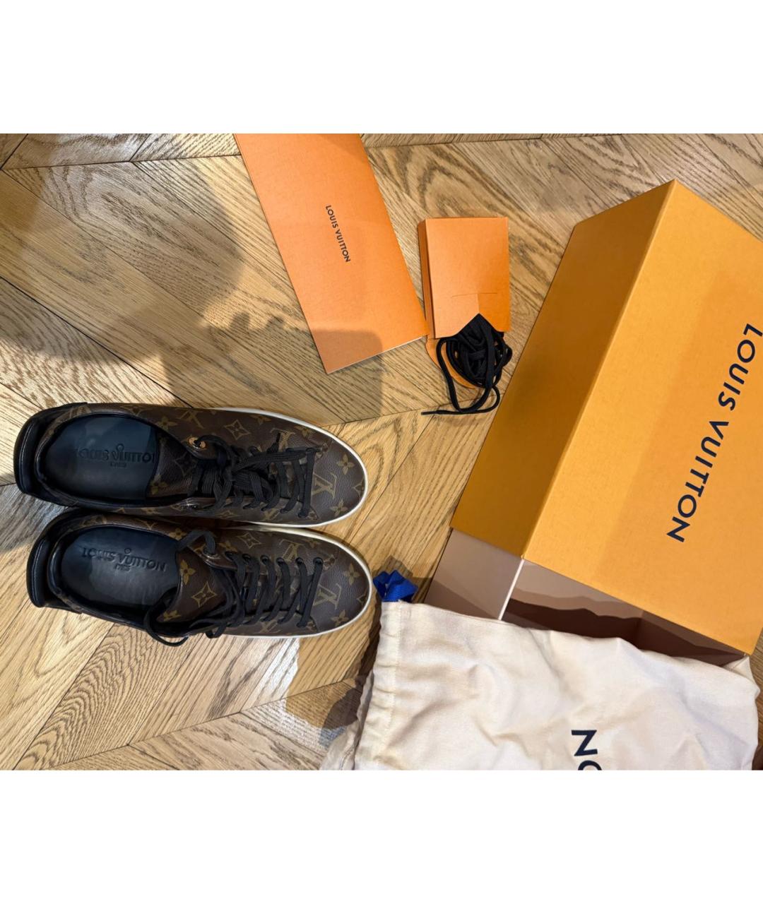 LOUIS VUITTON Коричневые низкие кроссовки / кеды, фото 6