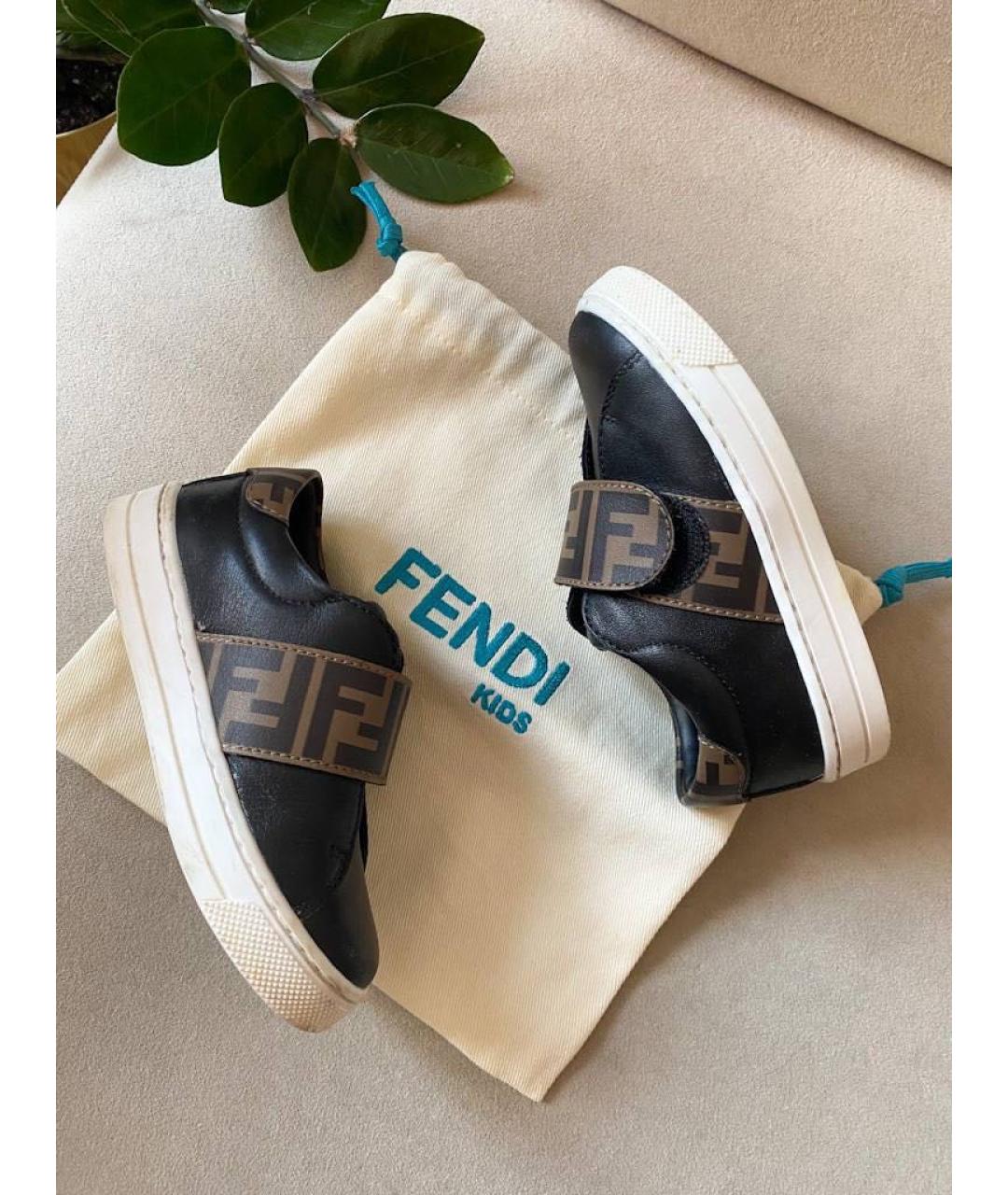 FENDI Черные кеды, фото 5