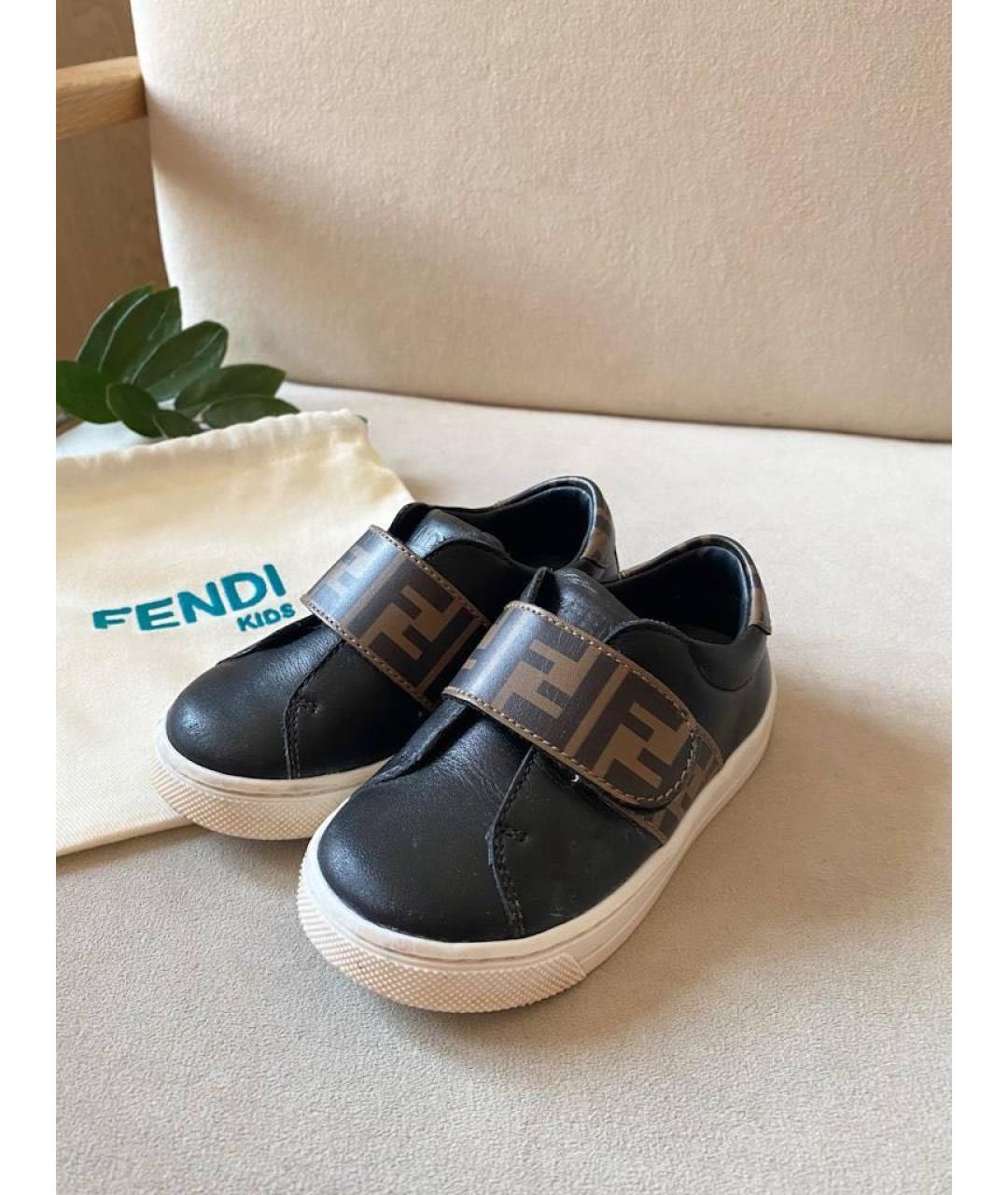 FENDI Черные кеды, фото 2