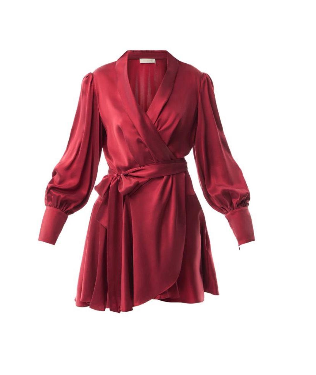 ZIMMERMANN Красное шелковое коктейльное платье, фото 6