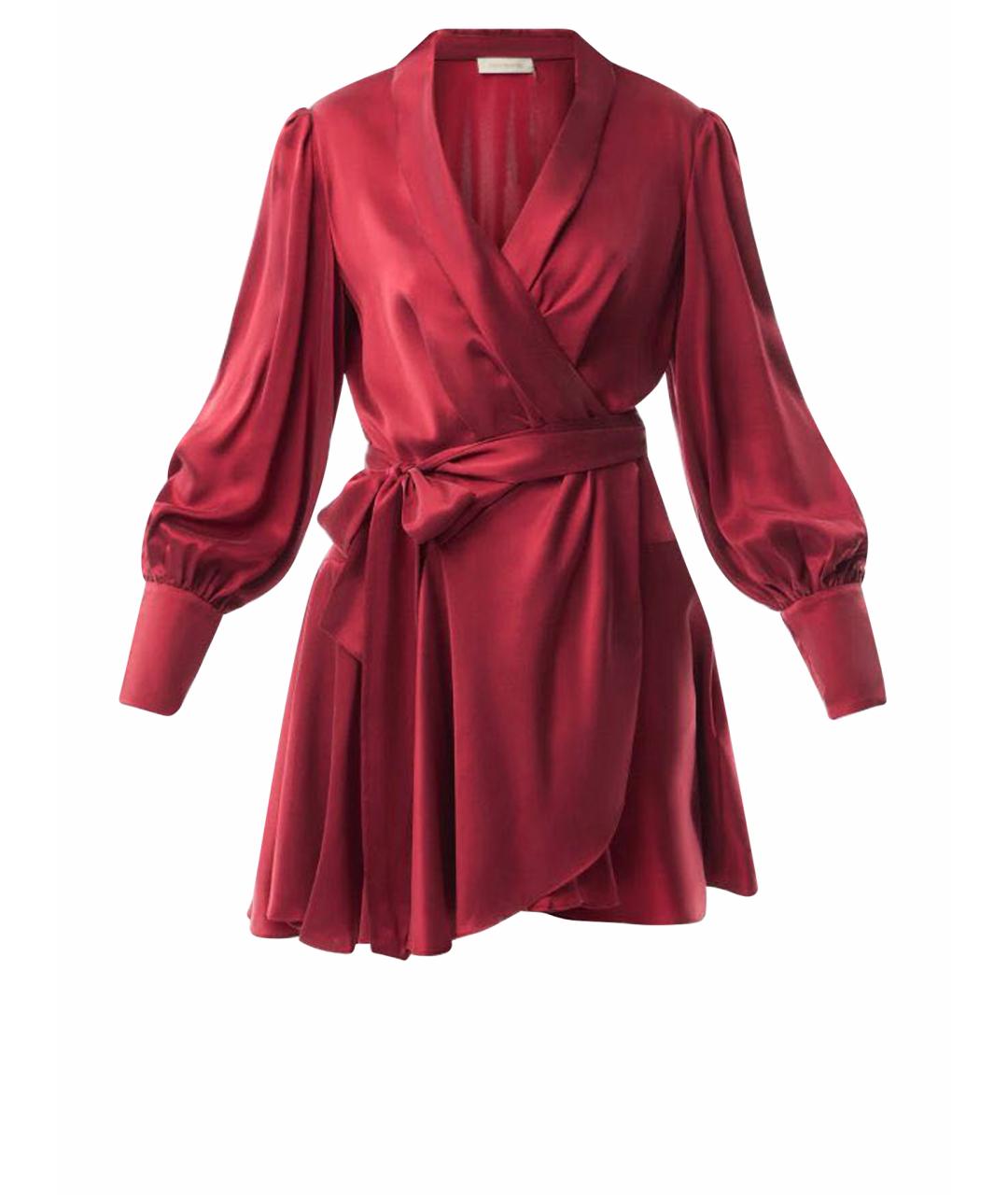 ZIMMERMANN Красное шелковое коктейльное платье, фото 1