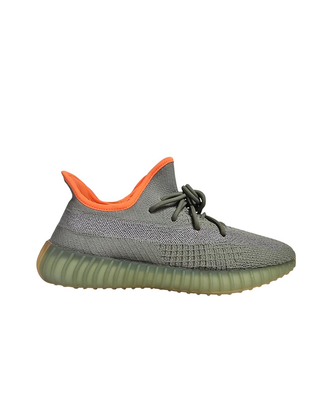 ADIDAS YEEZY Хаки текстильные низкие кроссовки / кеды, фото 1