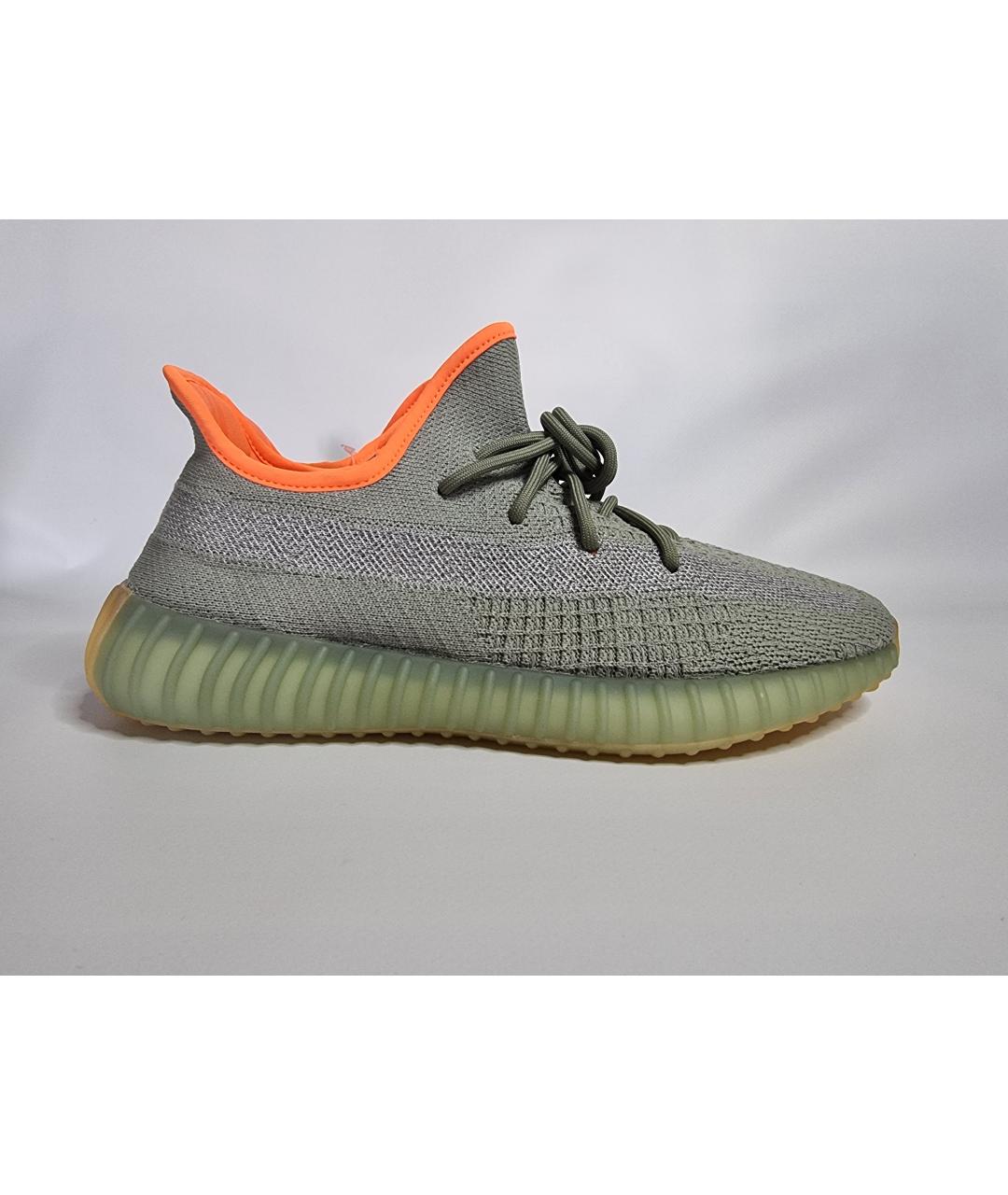 ADIDAS YEEZY Хаки текстильные низкие кроссовки / кеды, фото 7