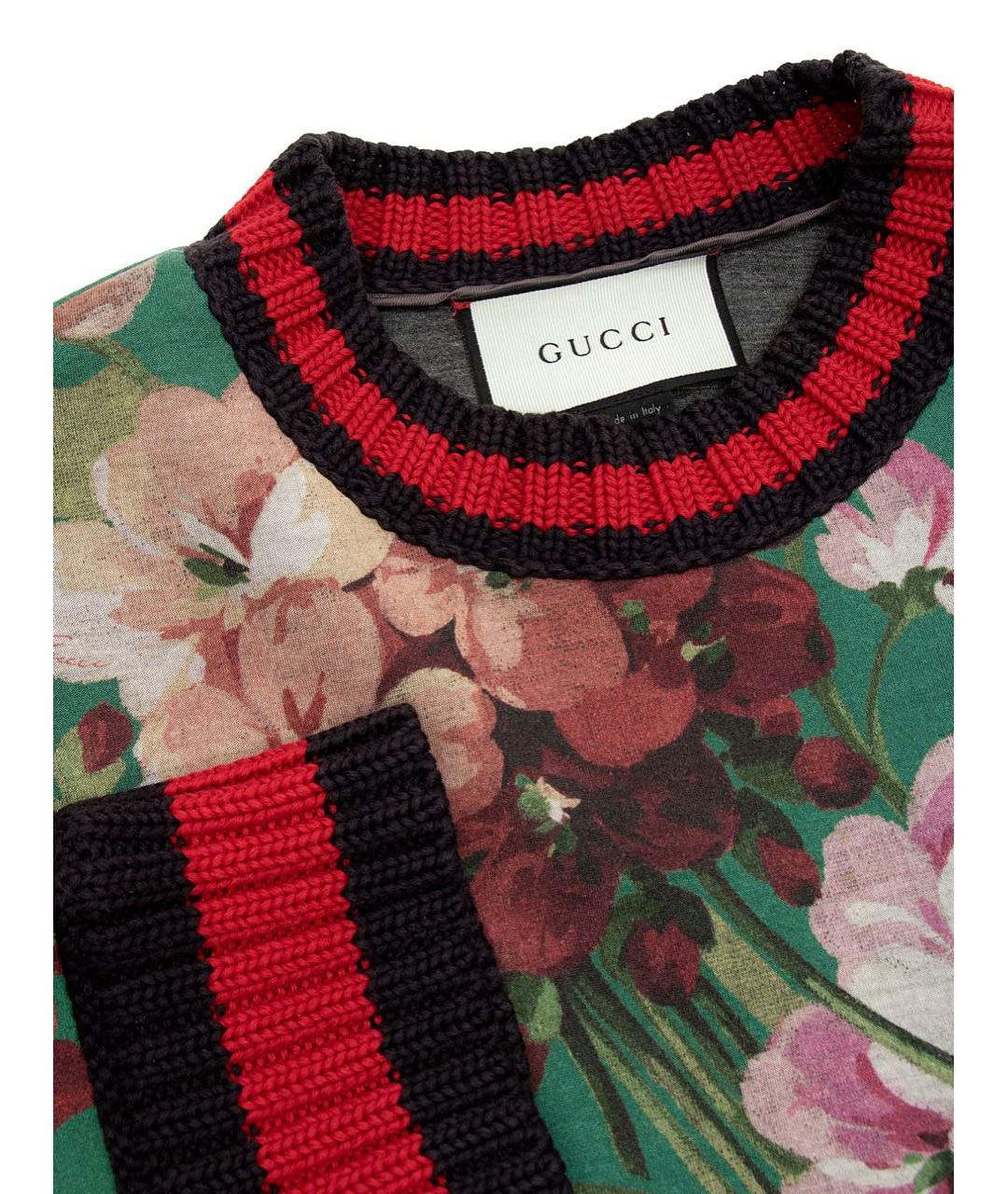 GUCCI Зеленый хлопковый джемпер / свитер, фото 2