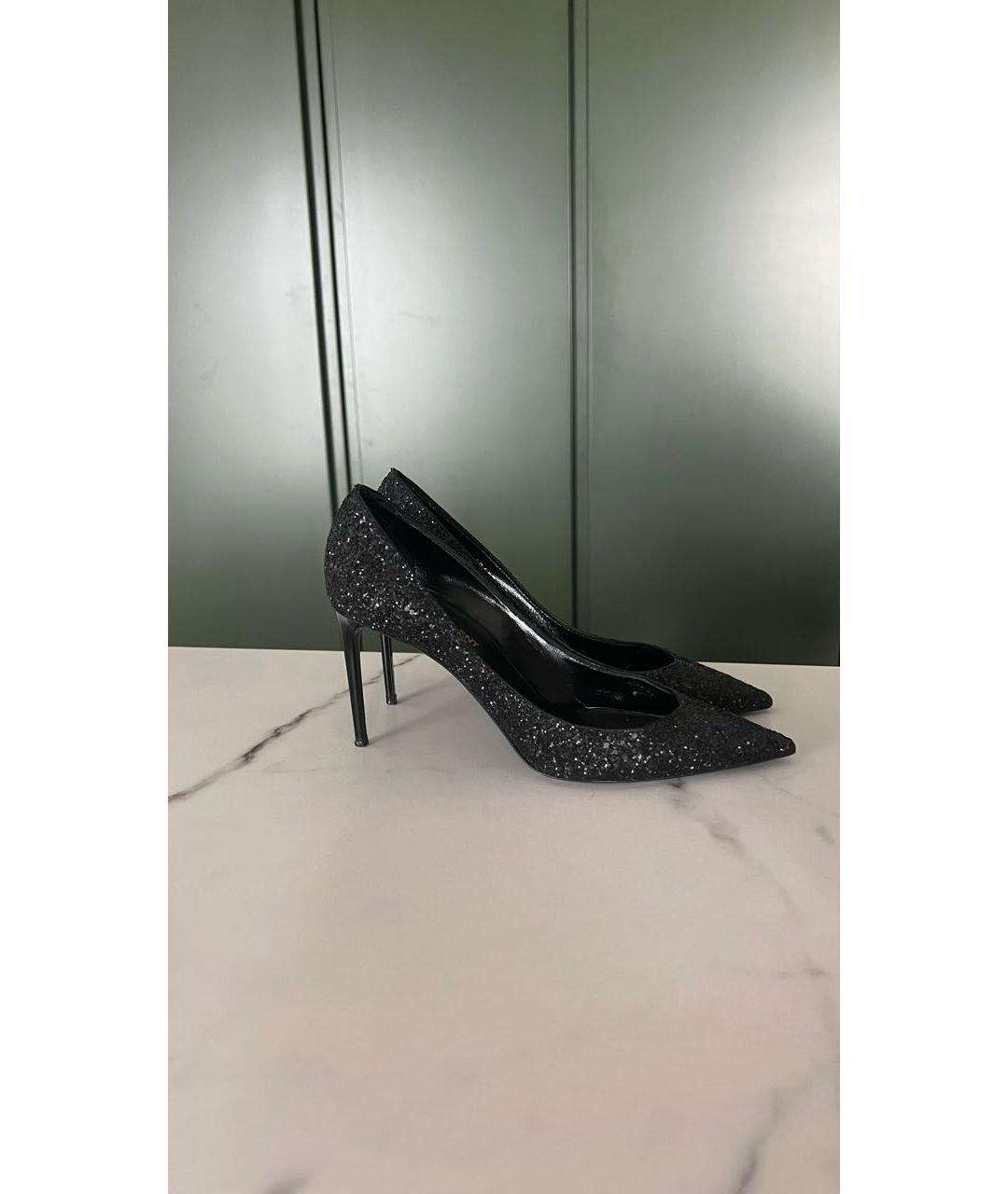 SAINT LAURENT Черные кожаные туфли, фото 5