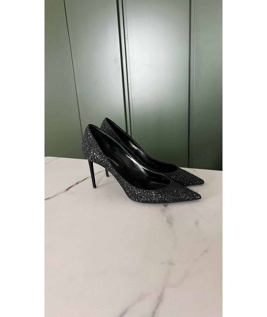 SAINT LAURENT Черные кожаные туфли, фото 3