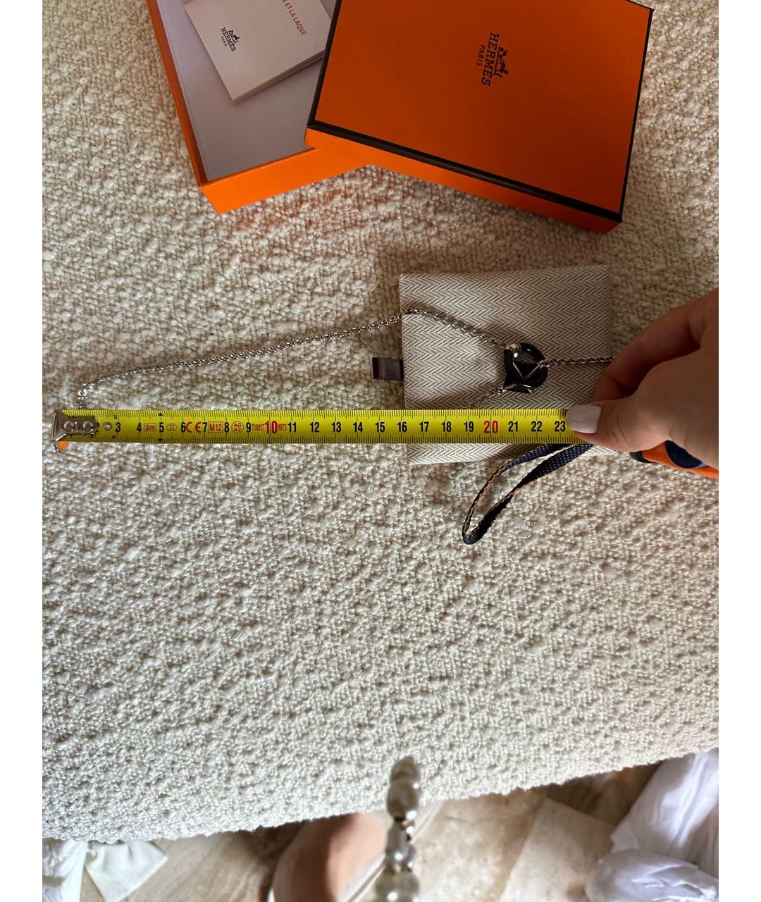 HERMES Черная металлическая подвеска, фото 4