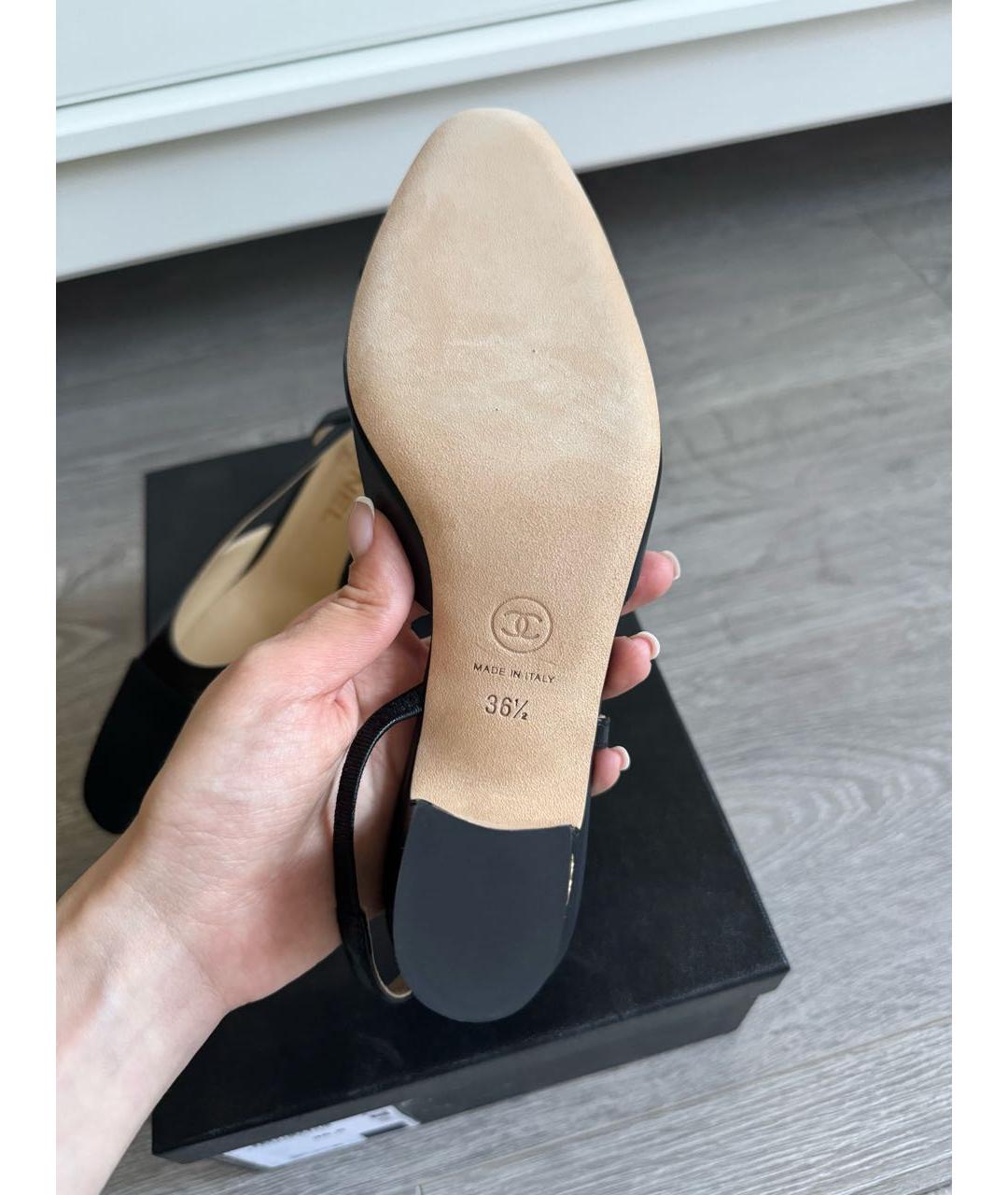 CHANEL Черные кожаные туфли, фото 4
