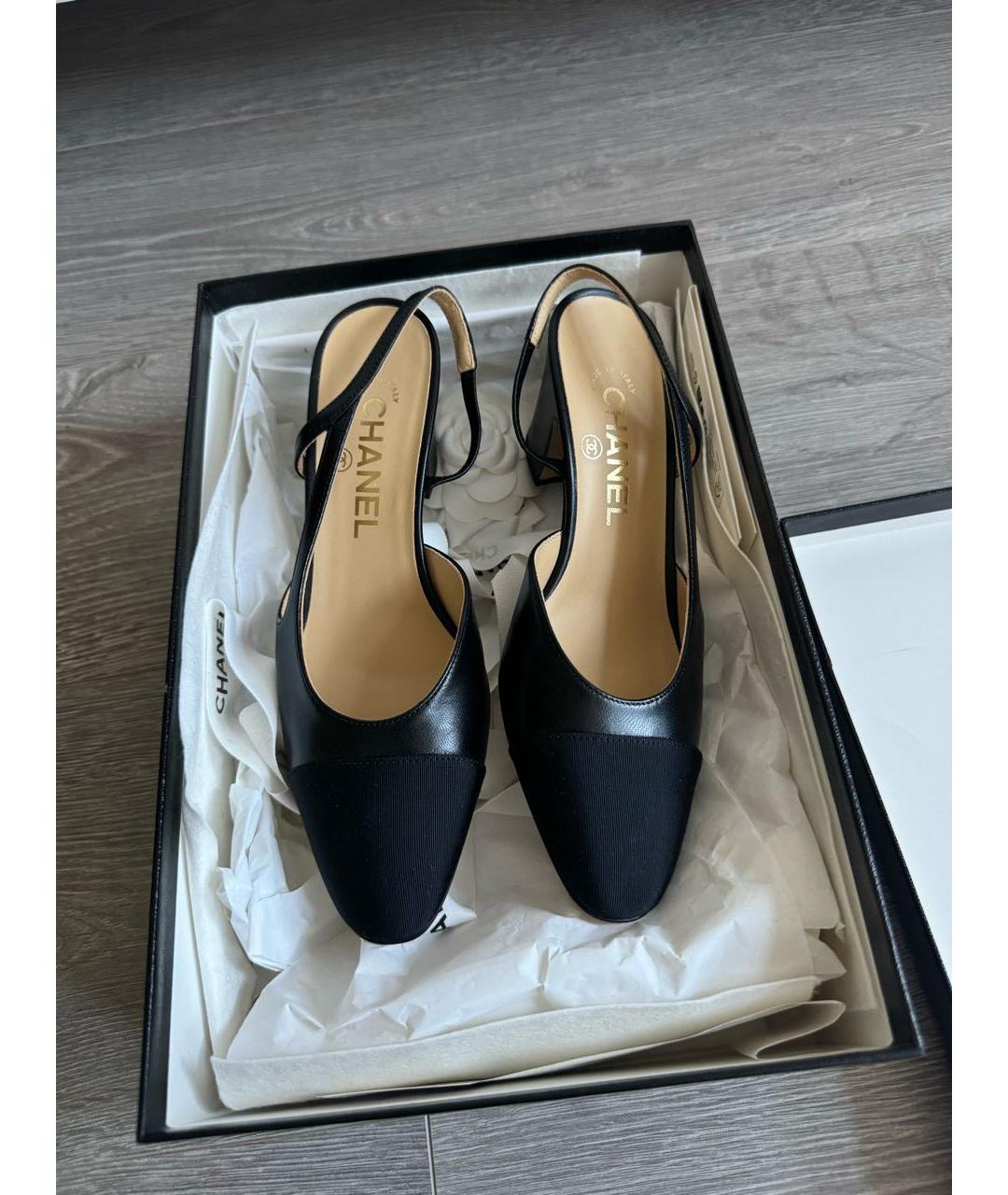 CHANEL Черные кожаные туфли, фото 2