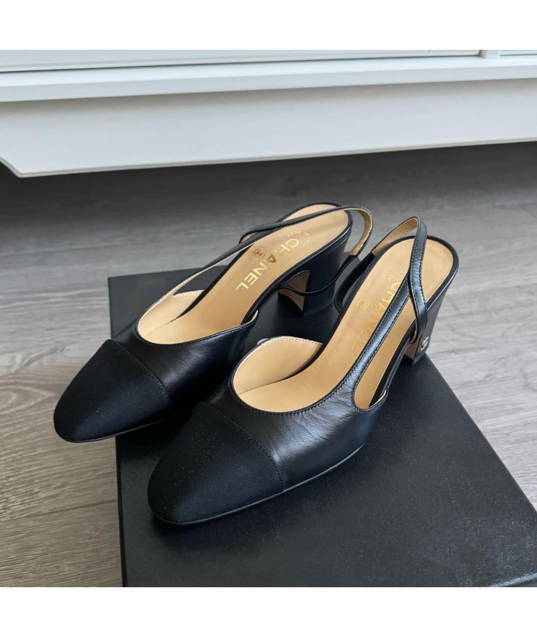 CHANEL Черные кожаные туфли, фото 6