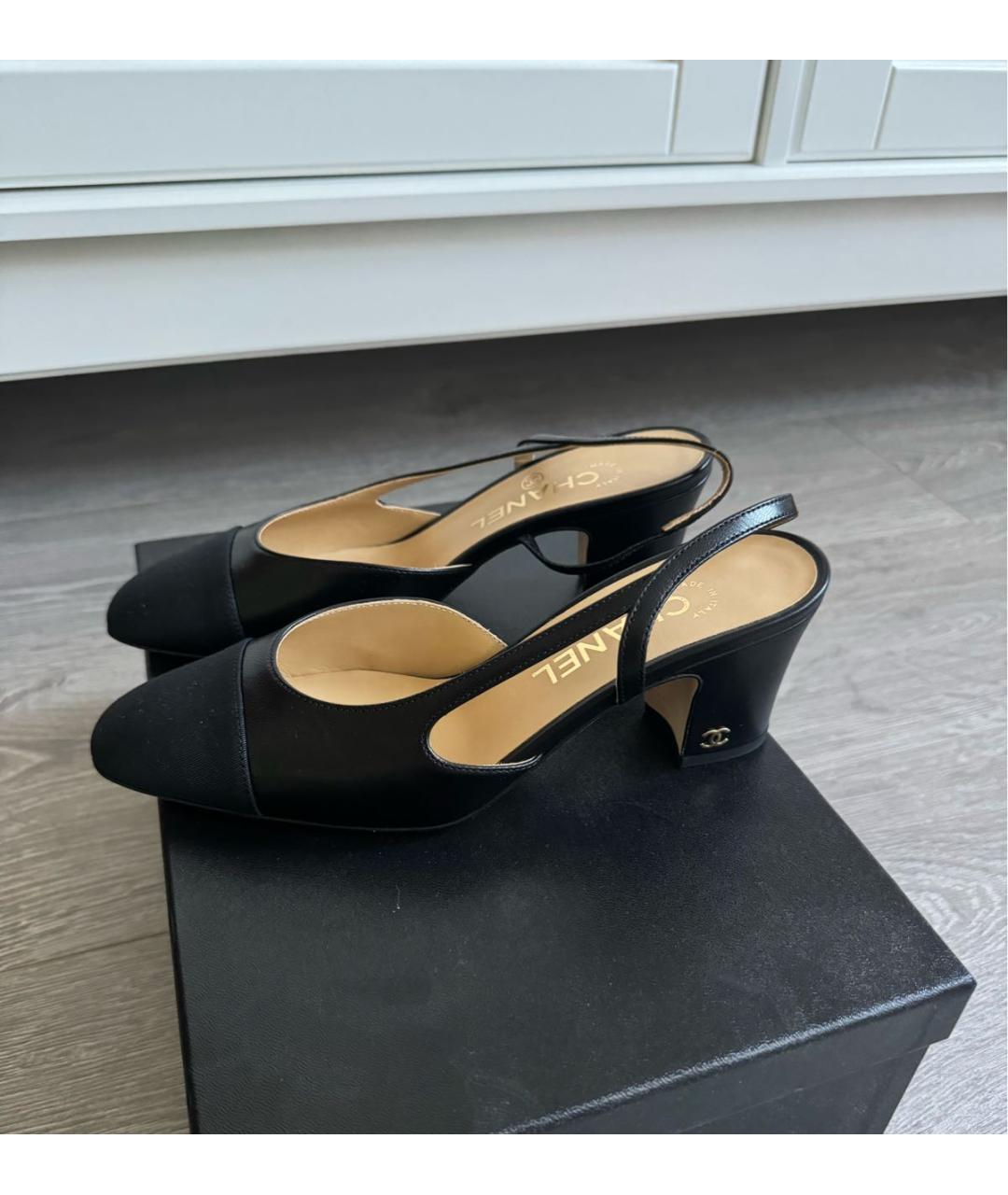 CHANEL Черные кожаные туфли, фото 8