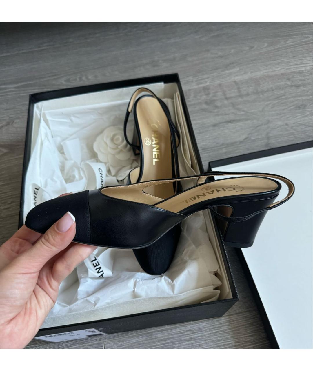 CHANEL Черные кожаные туфли, фото 3