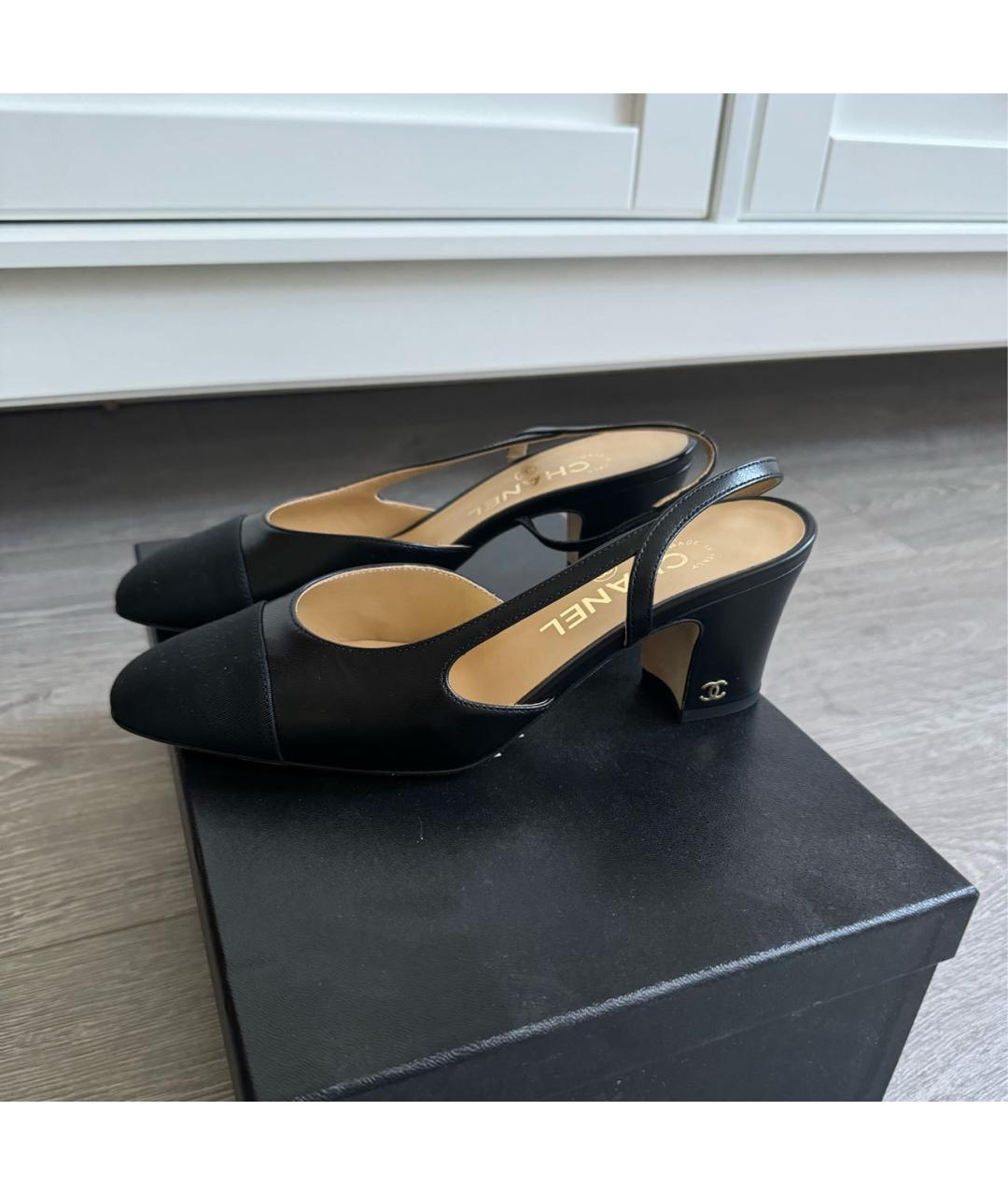 CHANEL Черные кожаные туфли, фото 5