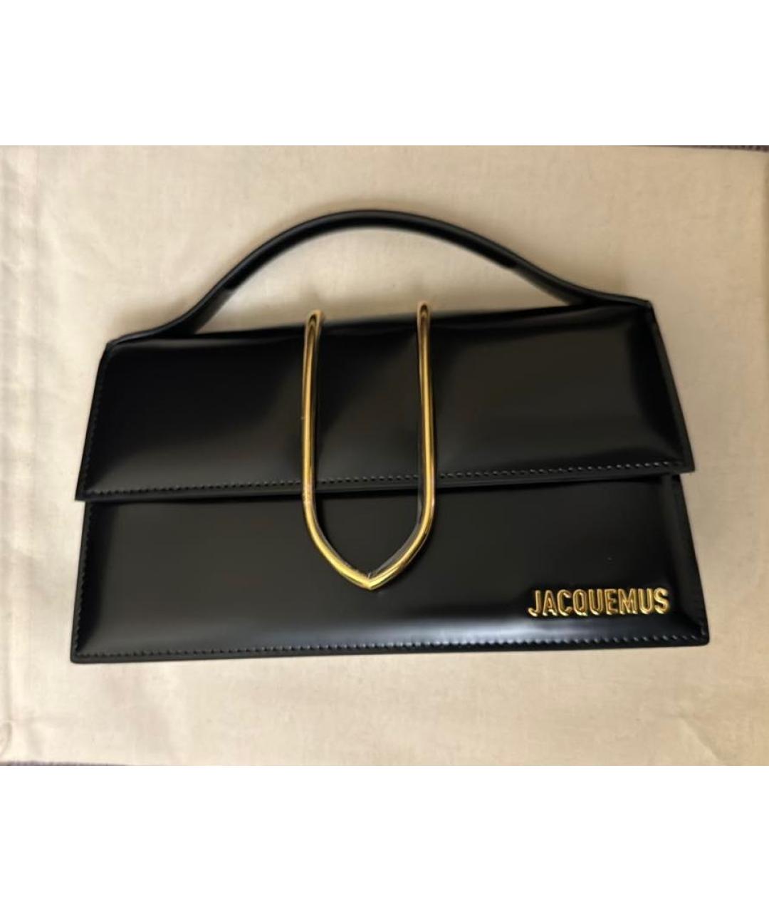 JACQUEMUS Черная сумка с короткими ручками из лакированной кожи, фото 6