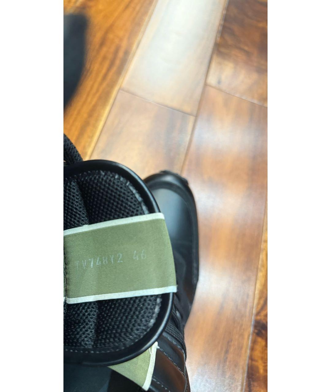 VALENTINO Черные кожаные низкие кроссовки / кеды, фото 5