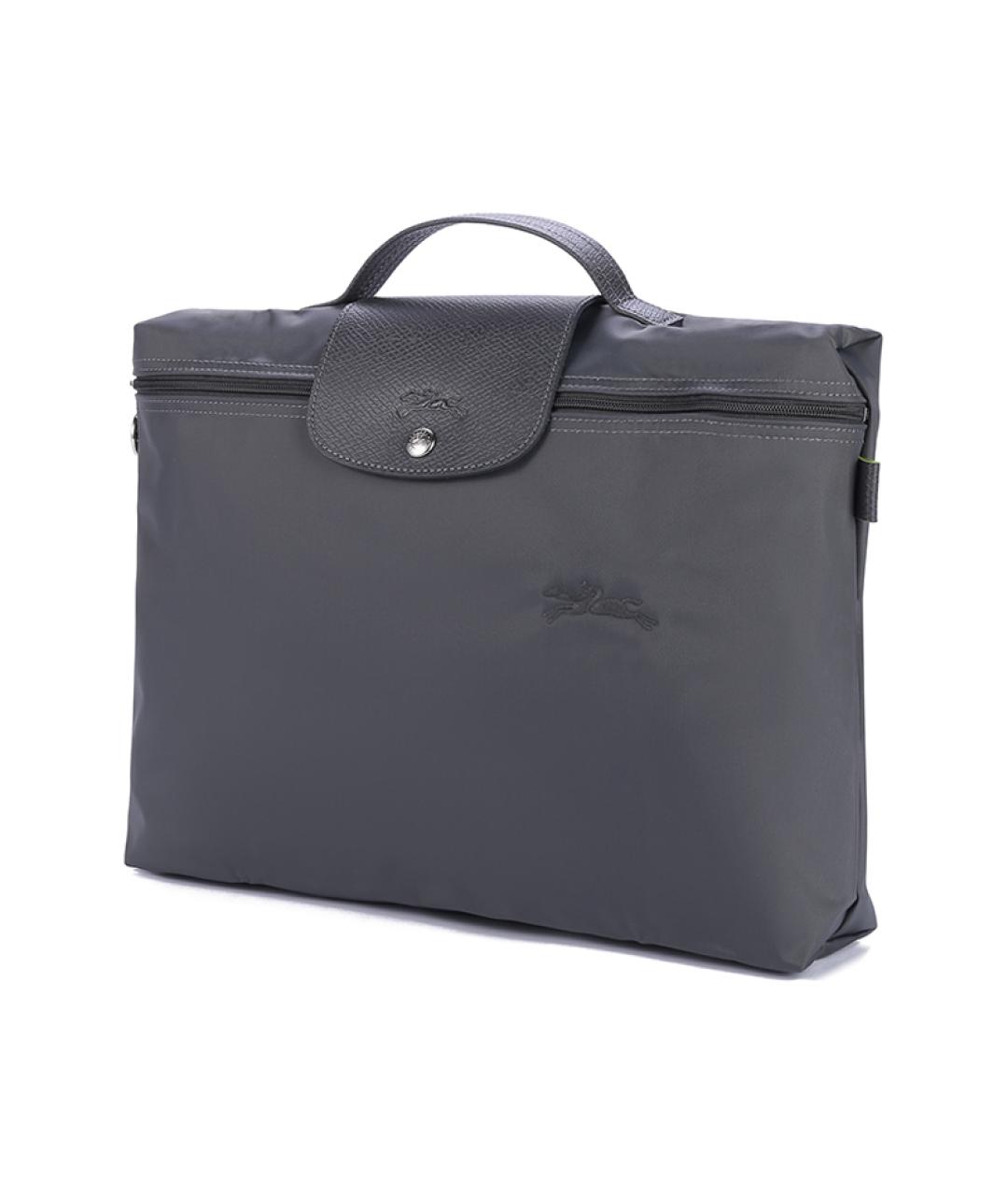 LONGCHAMP Серый тканевый портфель, фото 2