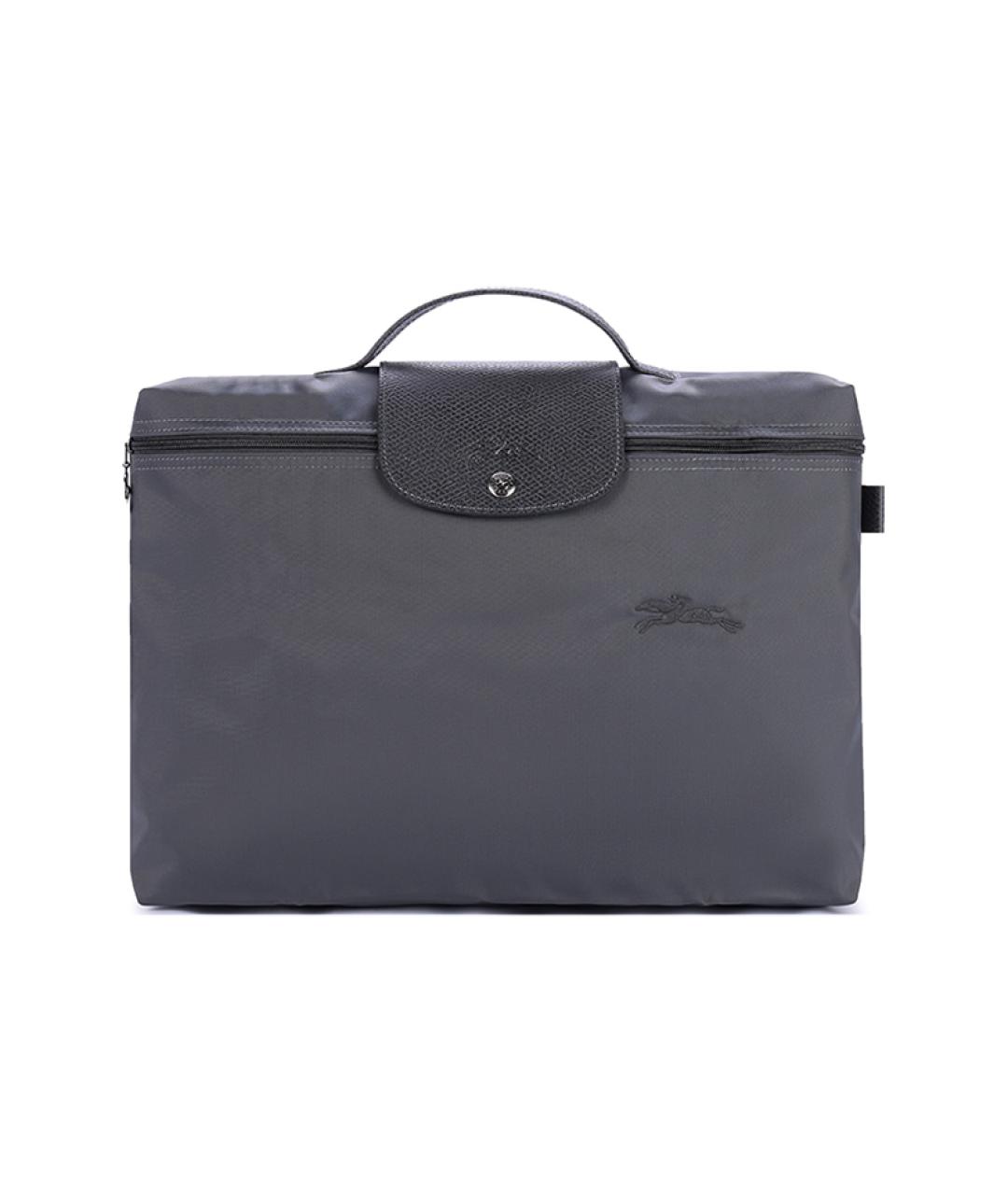 LONGCHAMP Серый тканевый портфель, фото 1
