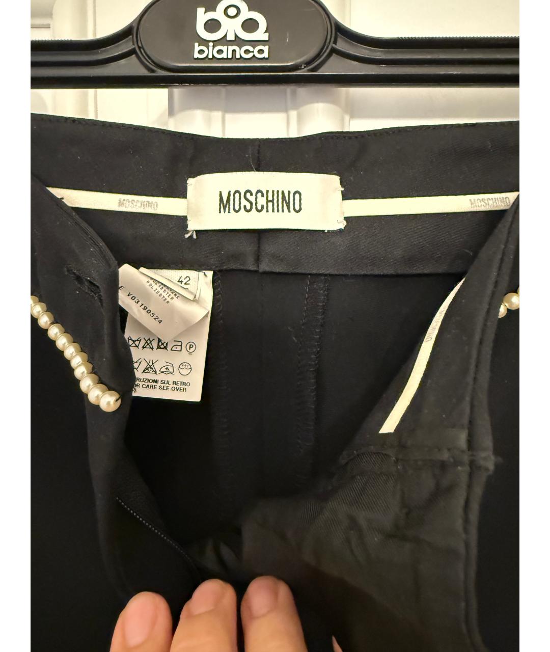 MOSCHINO Черные брюки узкие, фото 2