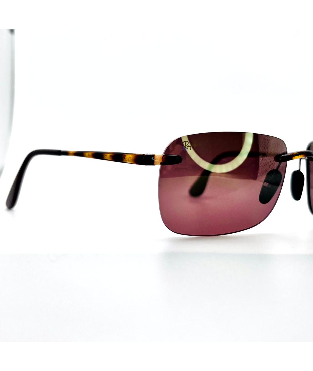 RAY BAN Бордовые пластиковые солнцезащитные очки, фото 2