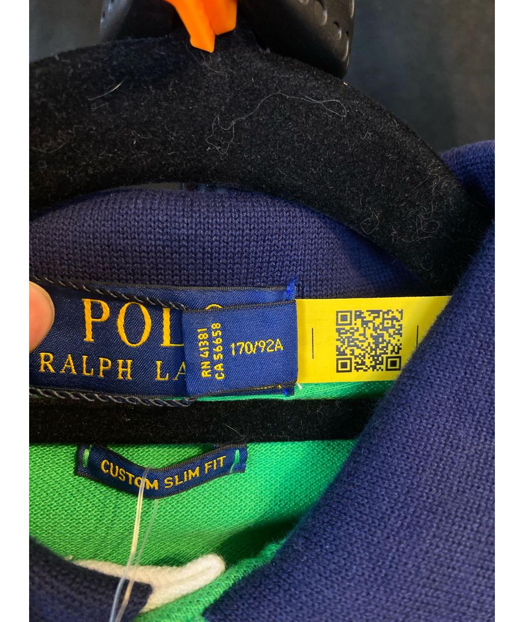 POLO RALPH LAUREN Зеленые хлопковое поло с коротким рукавом, фото 8