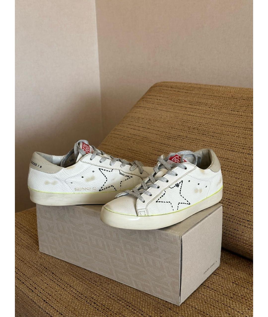 GOLDEN GOOSE DELUXE BRAND Белые кожаные кеды, фото 2