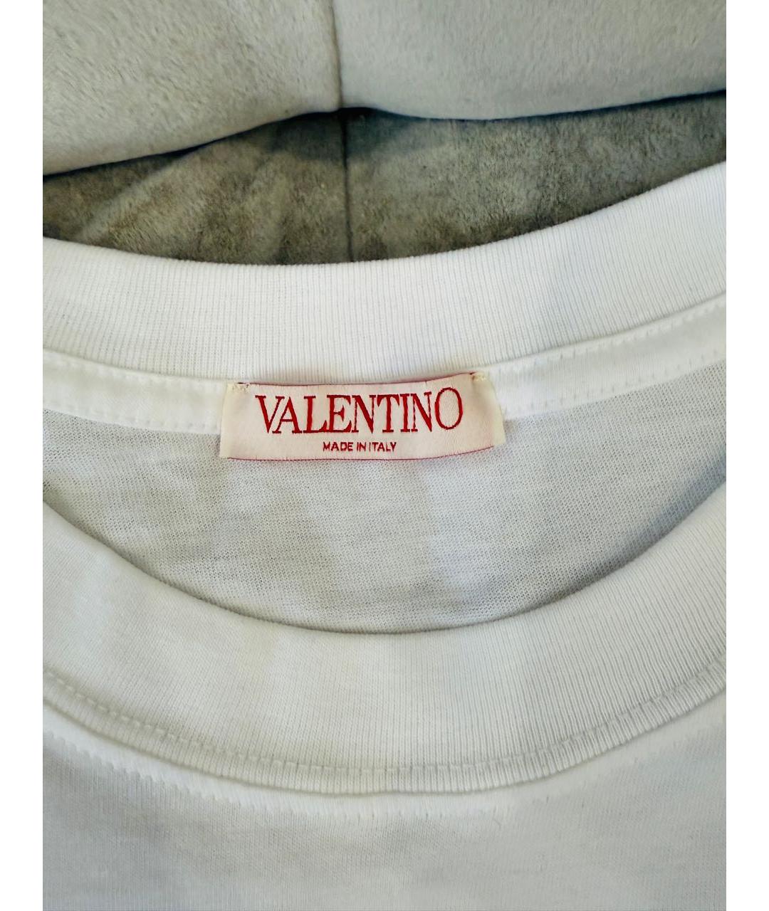 VALENTINO Белая хлопковая футболка, фото 4