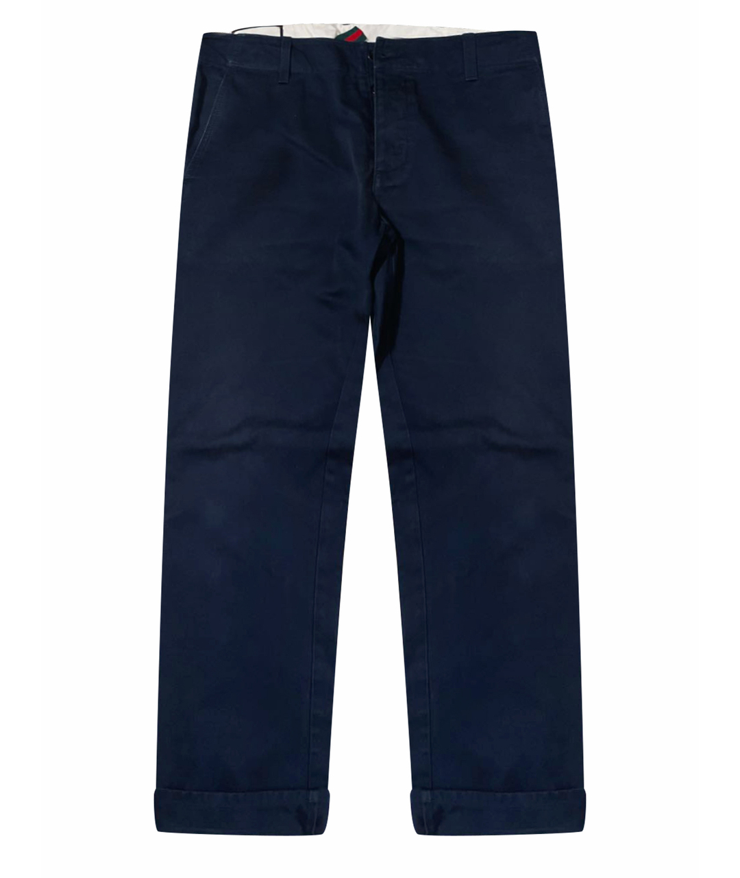 GUCCI Синие хлопковые брюки чинос, фото 1