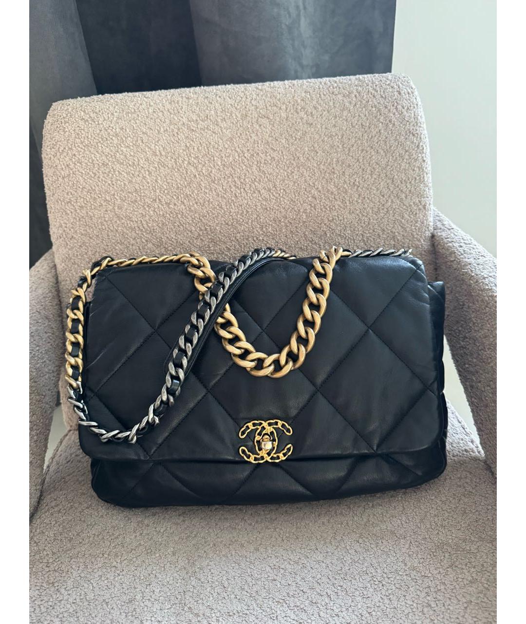 CHANEL Черная кожаная сумка через плечо, фото 6
