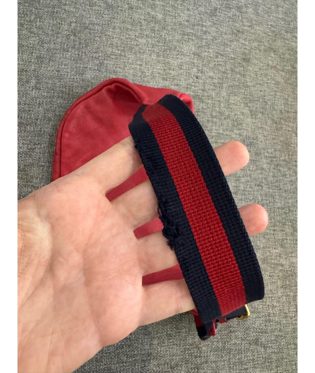 GUCCI Красная кожаная поясная сумка, фото 4