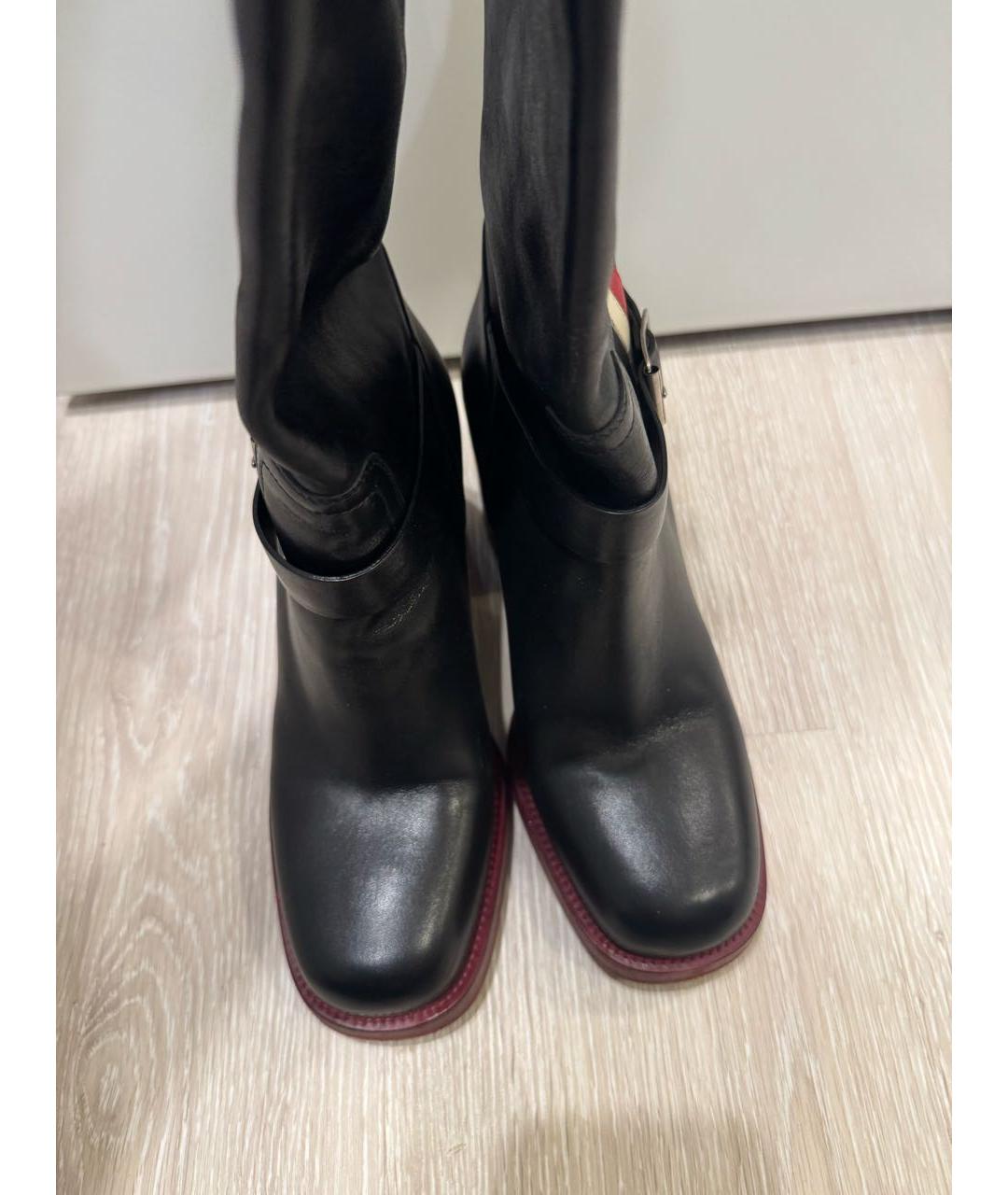 CHRISTIAN DIOR Черные кожаные сапоги, фото 3