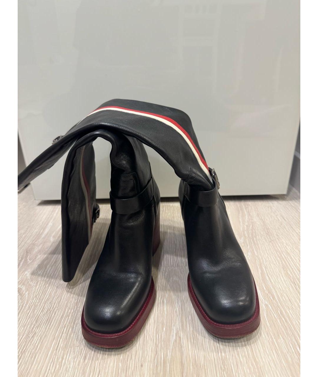 CHRISTIAN DIOR Черные кожаные сапоги, фото 2