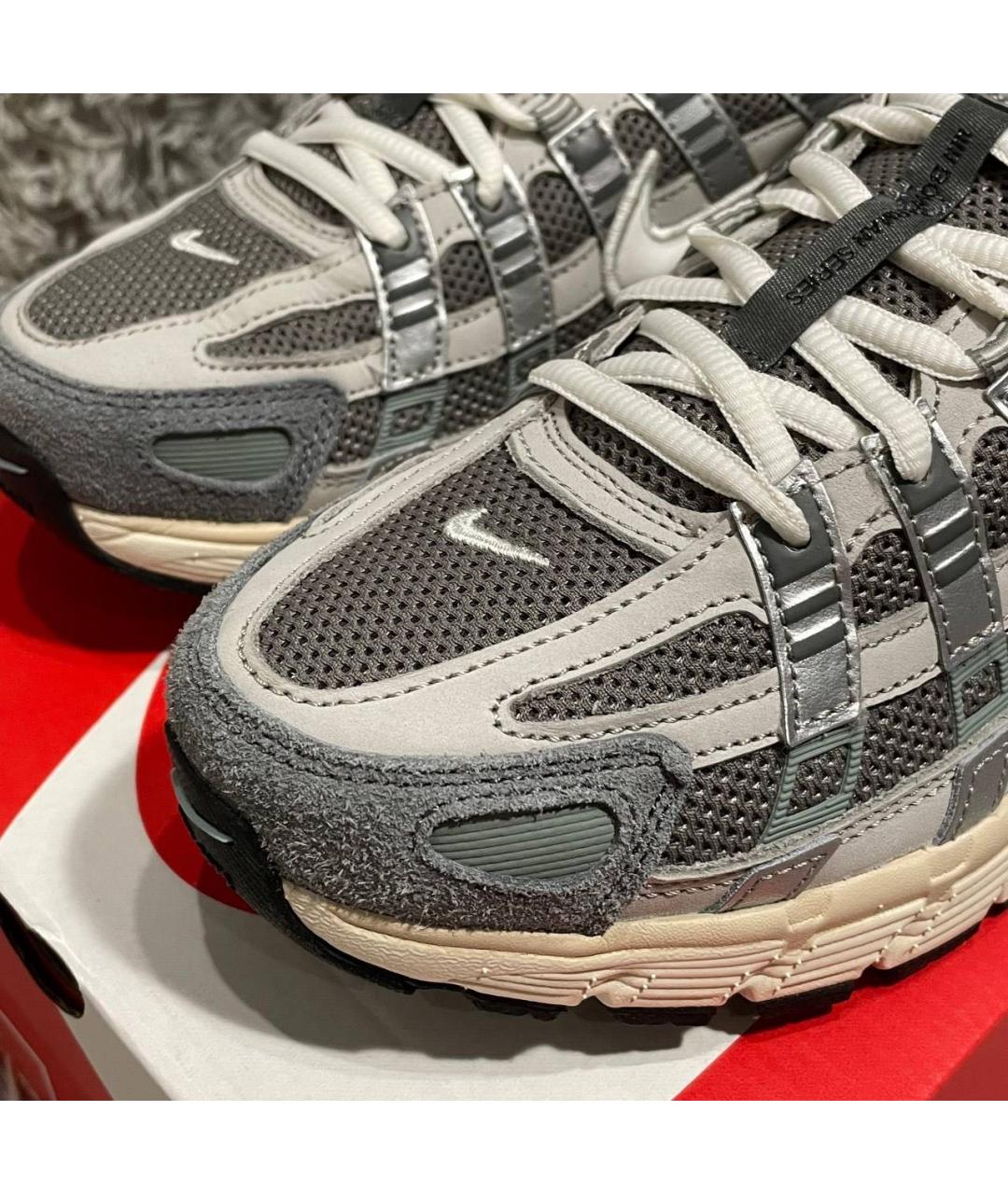 NIKE Серые текстильные низкие кроссовки / кеды, фото 6