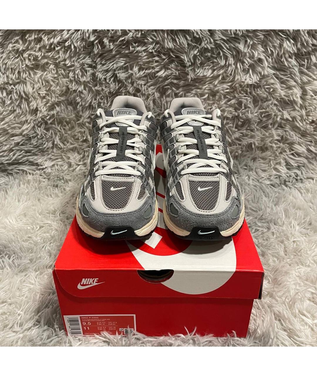 NIKE Серые текстильные низкие кроссовки / кеды, фото 2