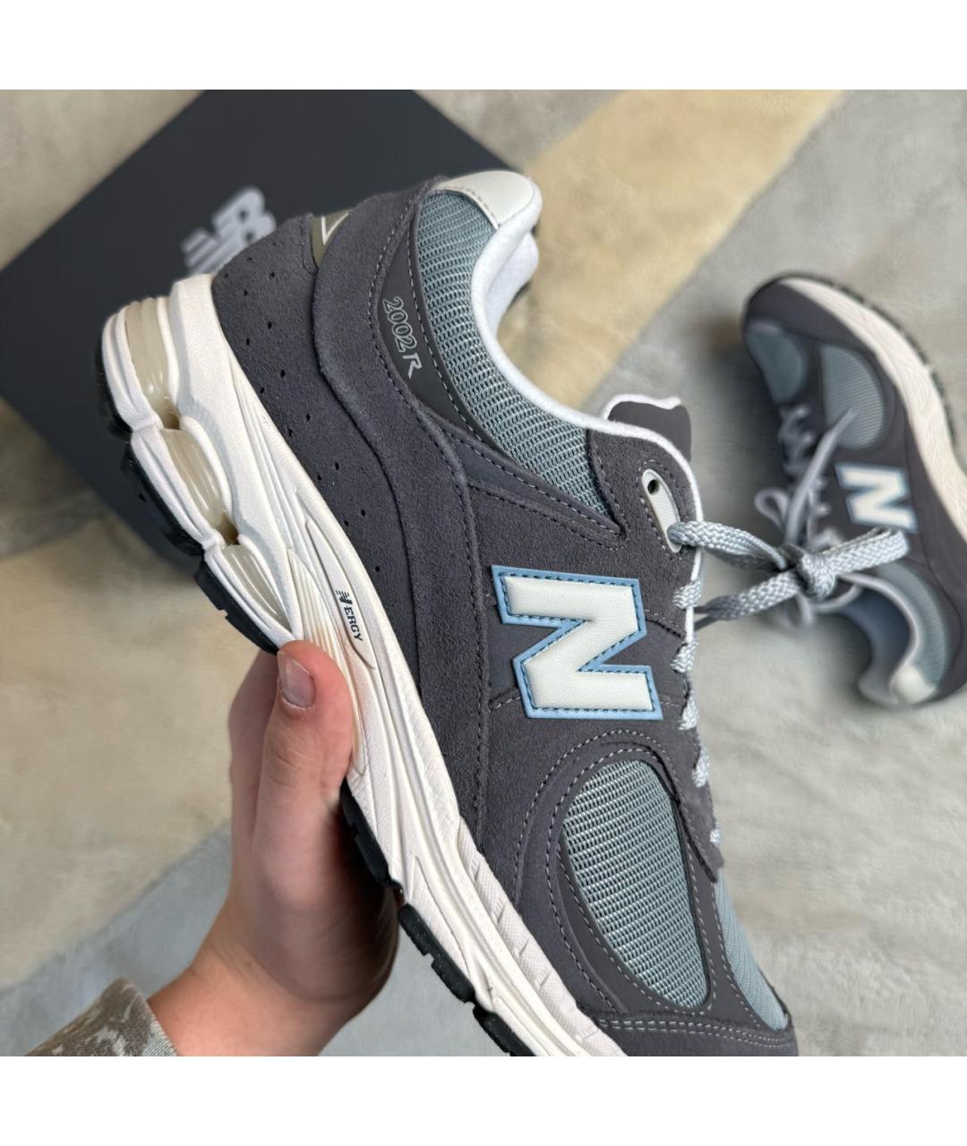 NEW BALANCE Антрацитовые замшевые низкие кроссовки / кеды, фото 5