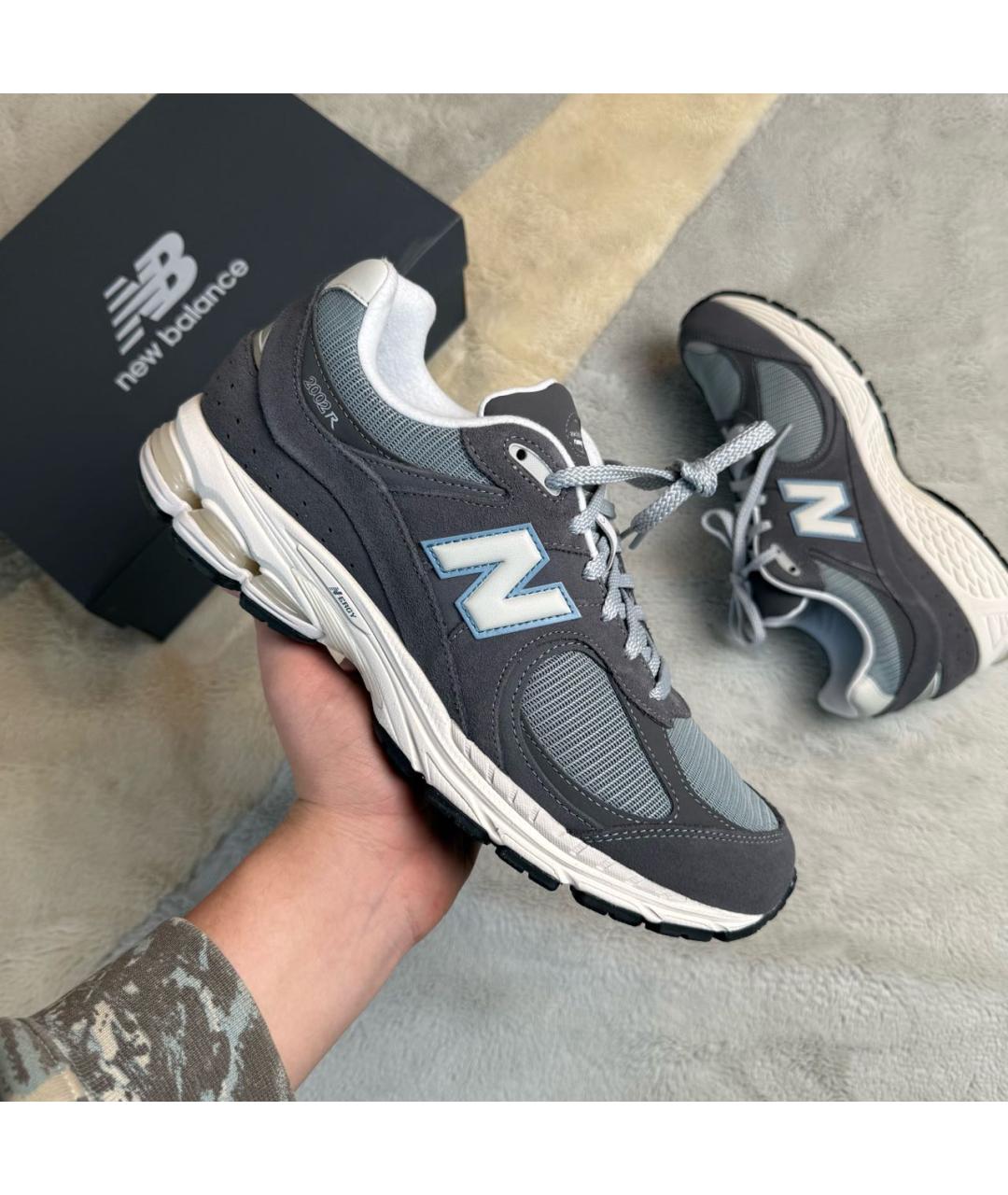 NEW BALANCE Антрацитовые замшевые низкие кроссовки / кеды, фото 2