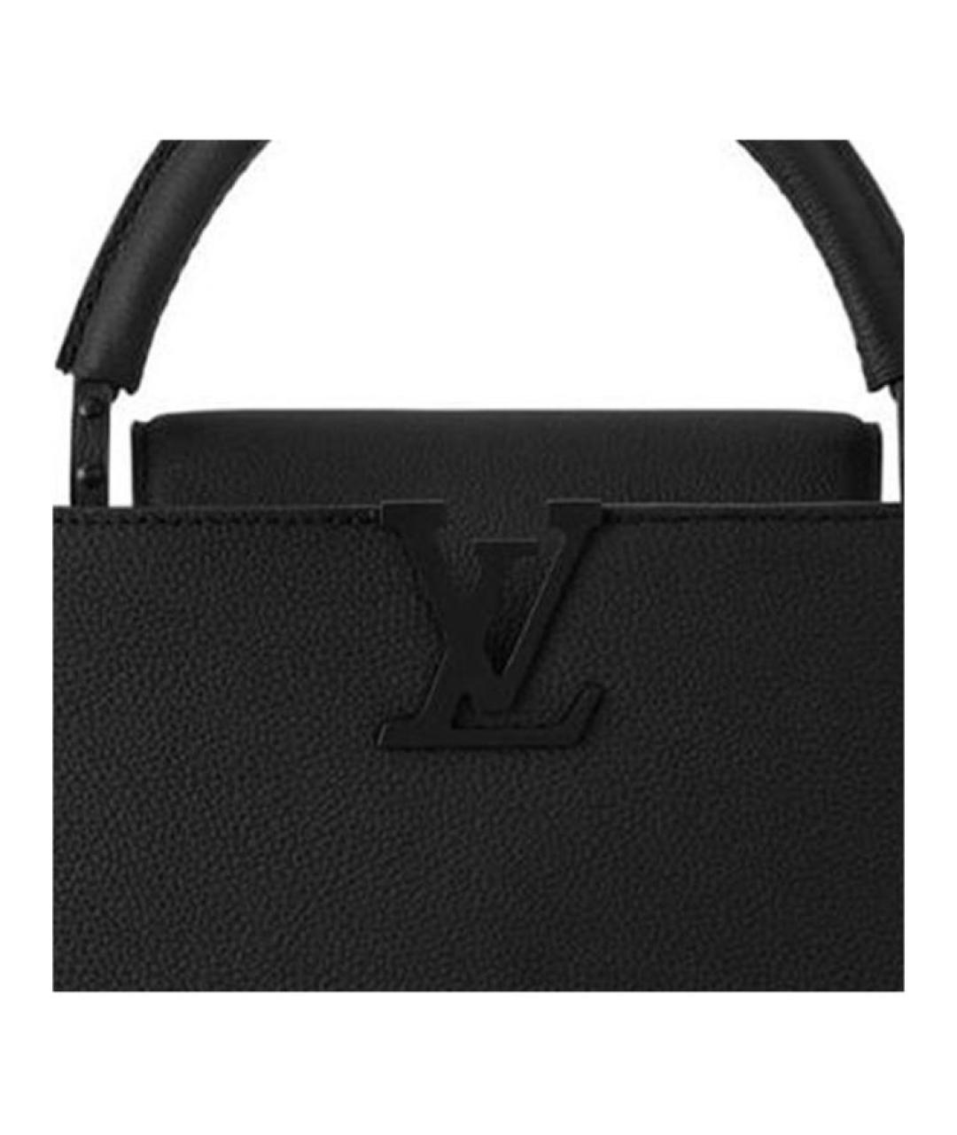 LOUIS VUITTON Черная кожаная сумка через плечо, фото 4