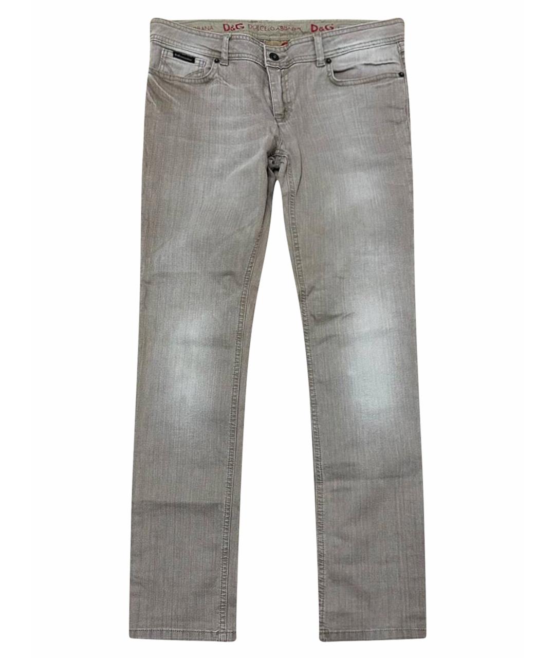 DOLCE&GABBANA Бежевые хлопко-эластановые джинсы слим, фото 1