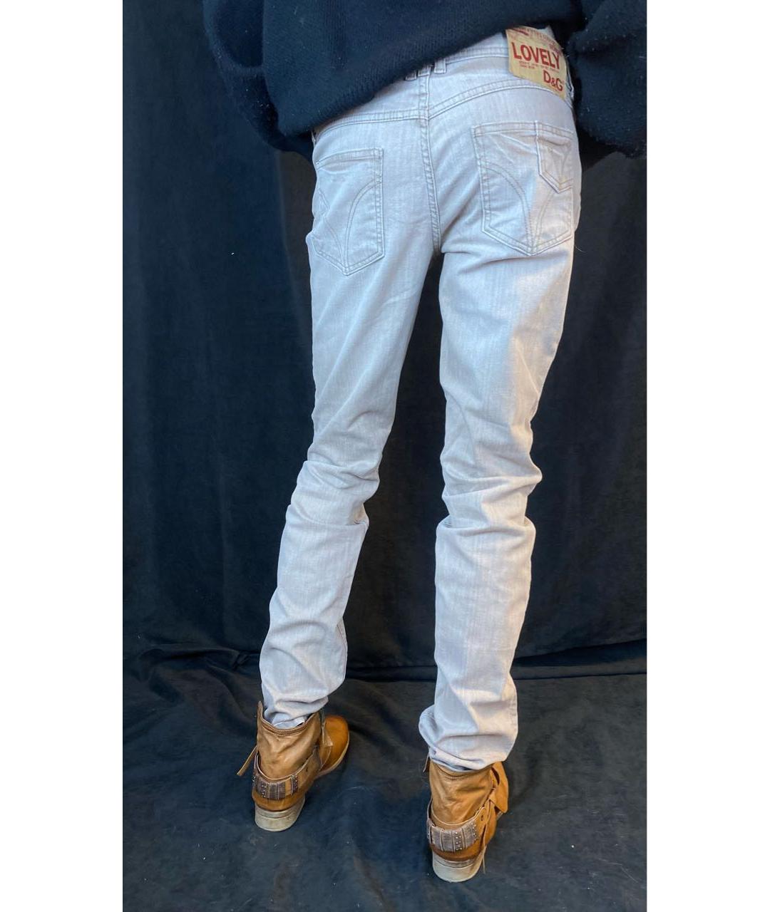 DOLCE&GABBANA Бежевые хлопко-эластановые джинсы слим, фото 7