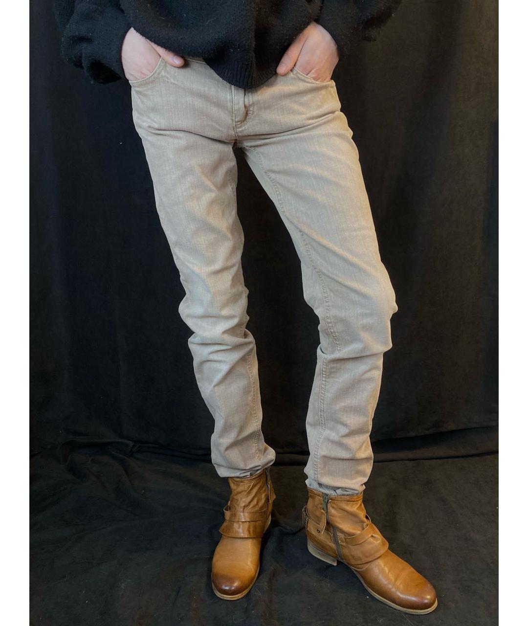 DOLCE&GABBANA Бежевые хлопко-эластановые джинсы слим, фото 2