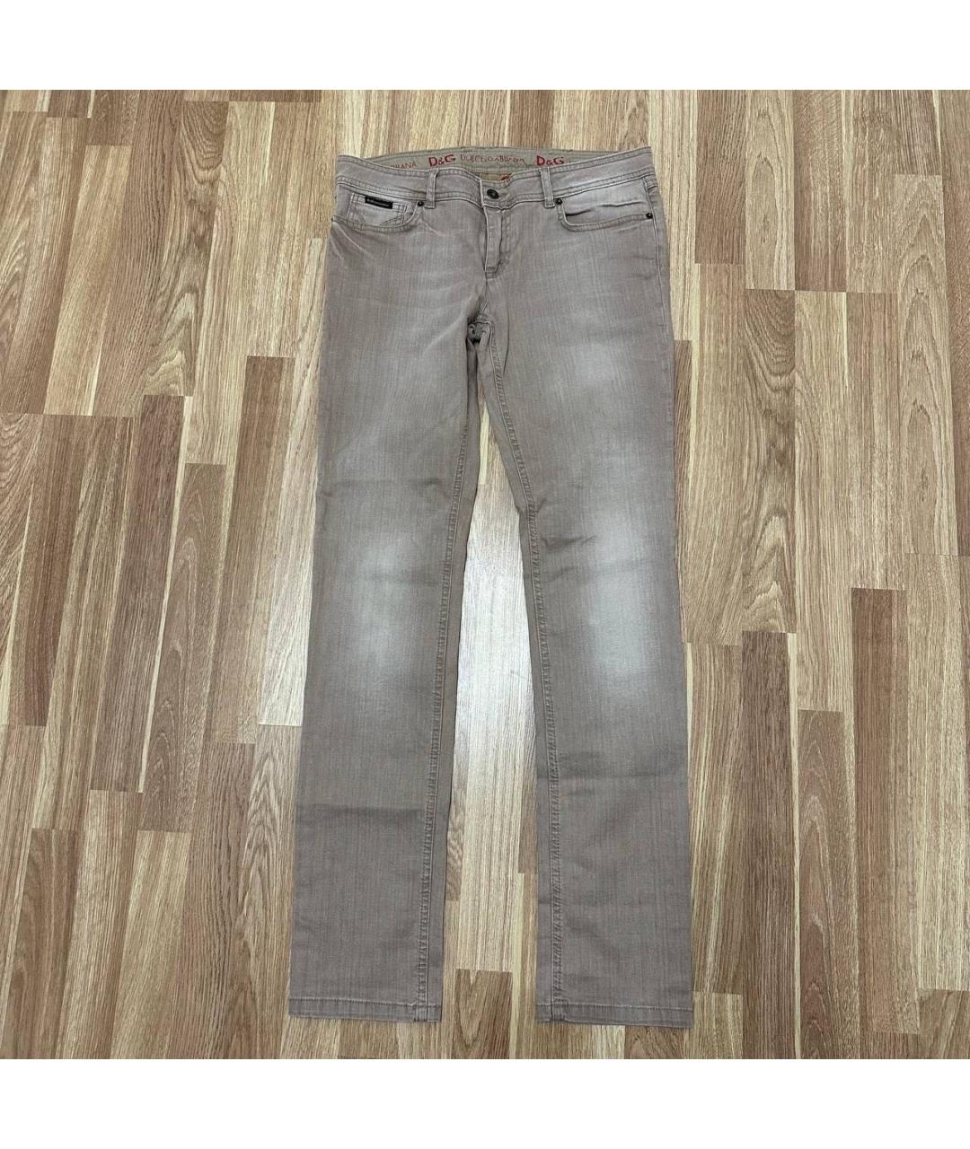 DOLCE&GABBANA Бежевые хлопко-эластановые джинсы слим, фото 8